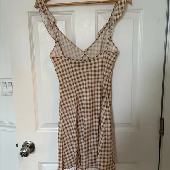 Realisation Par Brown and White Checkered Mini Dress - Picture 6 of 8